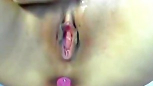 asian girl is so horny doing anal pear and masturbation -  her juice