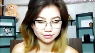 lovely cute asian glasses girl