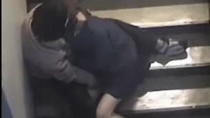Voyeur Sex inside of Building Stair