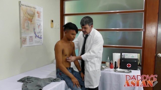 Whorish Asian twink Mikal gets freaky with doctor Daddy Mike