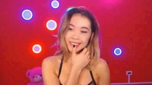 Asian girl show tits in open frint bra